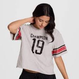 Champion Women's Short Sleeve Cropped T-Shirt - Gray S